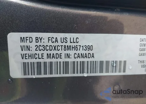2021 Dodge Charger R/T Rwd from USA, damaged, VIN 2C3CDXCT8MH671390
